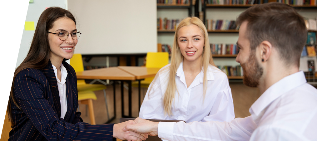 Business person doing internship